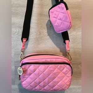 New ARDENE Crossbody Purse Pink Quilted
